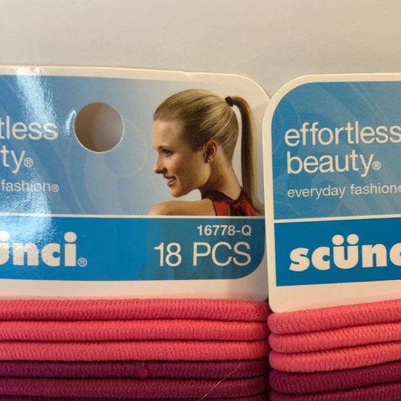 Scunci Hair Ties Ponytail Elastics No Metal Pink Tan Brown Black 3 Packs - Picture 4 of 13